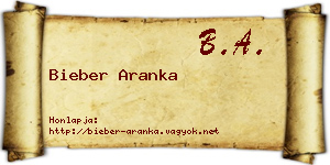 Bieber Aranka névjegykártya
