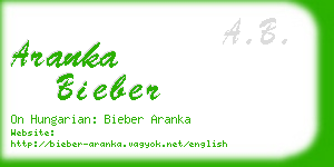 aranka bieber business card